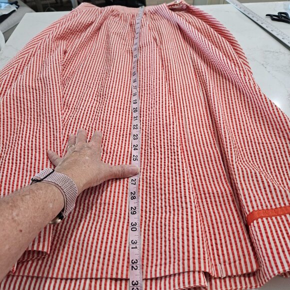 NWT! Maeve Anthropologie Red White Seersucker Midi Slit Skirt Size 8 Preppy - Picture 9 of 10